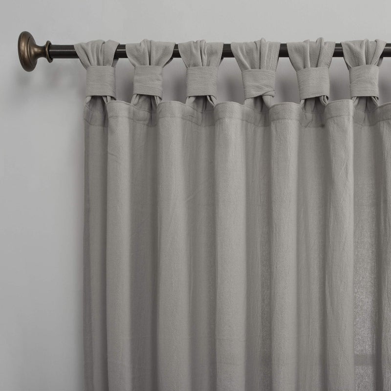 Archaeo Washed Cotton Twist Tab Curtain, 52" x 84", Silver Gray - Image 2